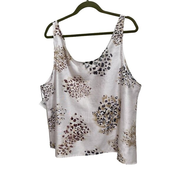 NEW Courtney Washington Women’s Linen Blend Leopard Print Tank Top 2X - Picture 5 of 8